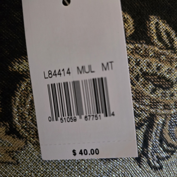 Accessory Street Elegant Floral Paisley Patterned Scarf, Metallic Gold/Brown - Picture 6 of 8